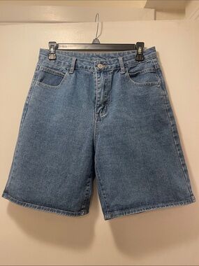 SHEIN Dark Blue Denim Waistband Shorts